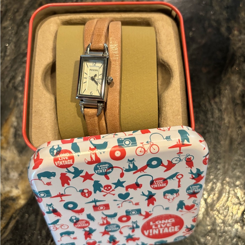 Fossil Tan Leather Wrap Watch